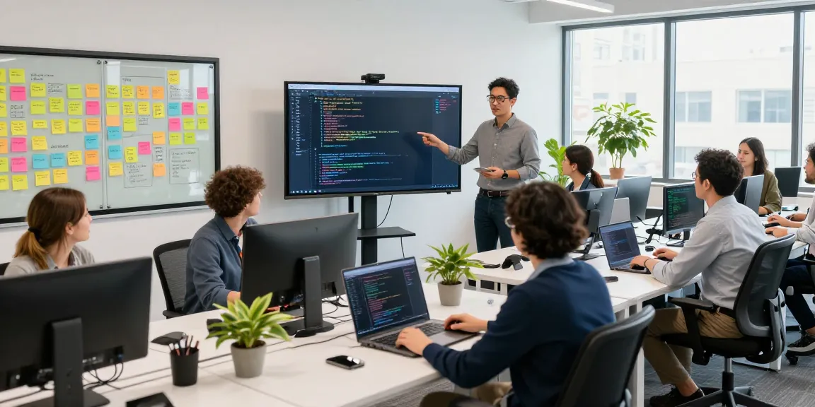 Developers collaborating at WPS Official Website workspace, showcasing interactive technology and teamwork